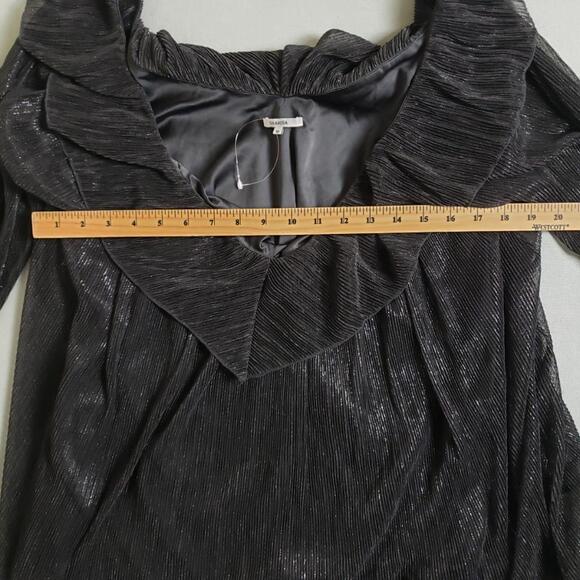 TULAROSA‎ Sabine Mini Dress Sheer Medium LBD Ruffled, Blouson Sleeves - Picture 9 of 11